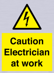 Caution Electrician at work